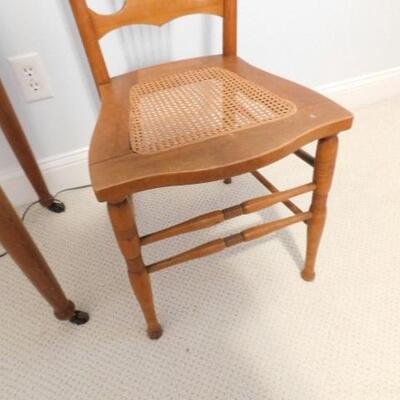 Antique Maple Wood Cane Bottom Chair