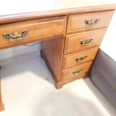 Nice Vintage Solid Wood Knee Hole Desk (No Contents)