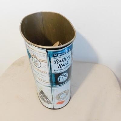 Vintage Tin Old Style Local Brew Brand Waste Can