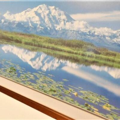 Large Framed Art Mountain Lake Photo 