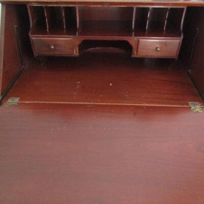 Impressive Sold Walnut Carved Chippendale Secretary Desk with Gallery 