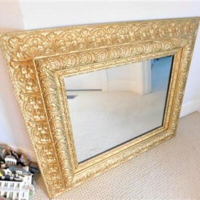 Antique Wood Gilt Frame Beveled Wall Mirror 31
