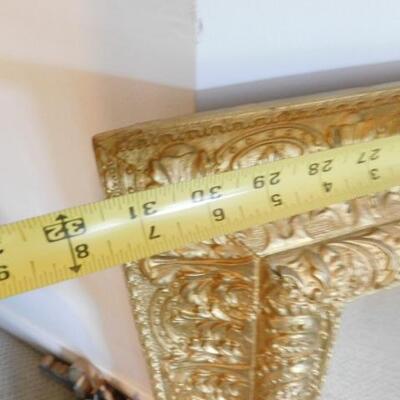 Antique Wood Gilt Frame Beveled Wall Mirror 31"x28"