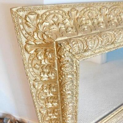 Antique Wood Gilt Frame Beveled Wall Mirror 31
