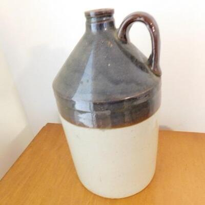 Vintage Two Tone Pottery Whisky Jug 