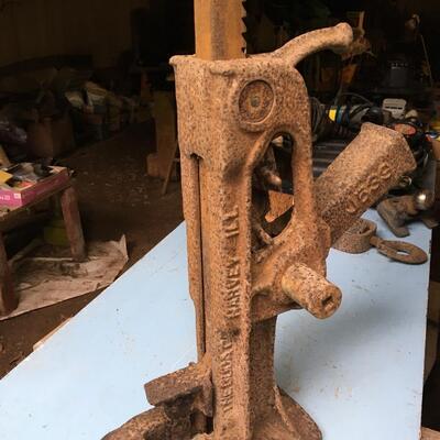 Large antique cast iron jack.  See details