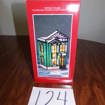 LOT 124  NEW CRYSTAL VILLAGE STAINED GLASS HOUSE