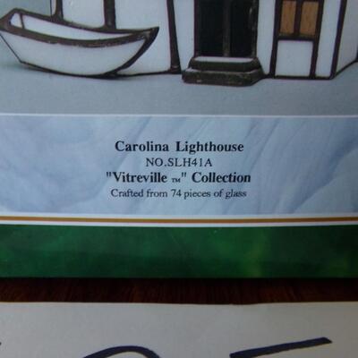 LOT 125  NEW STAINED GLASS LIGHTHOUSE