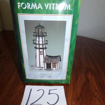 LOT 125  NEW STAINED GLASS LIGHTHOUSE