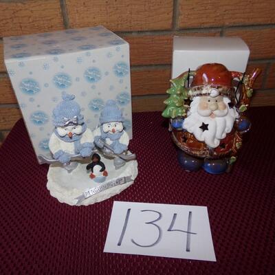 LOT 134  NEW SNOW BUDDIES AND SNOWMAN VOTIVE CANDLE HOLDER
