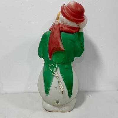 [142] VINTAGE | Delightful Snowman | Blowmold | Lawn Decor | Derby Hat