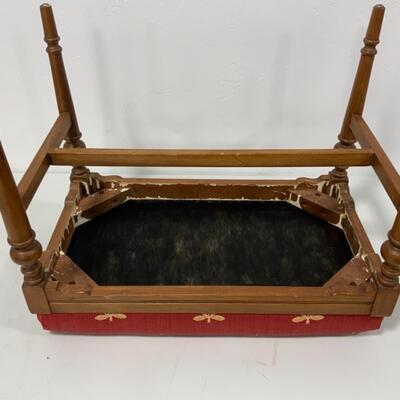 [146] VINTAGE | Reupholstered Vanity Bench | Dragonflies 