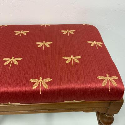 [146] VINTAGE | Reupholstered Vanity Bench | Dragonflies 