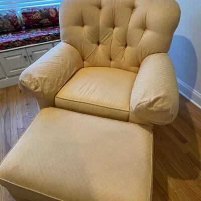 Drexel Heritage chair and ottoman 