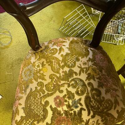 lot 331- carved wooden table, antique chair