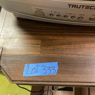 lot 333- rolling cart, tru tech tv