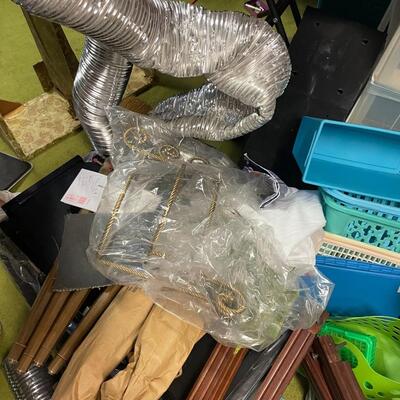 lot 334- misc. plastic containers, bookshelves, misc. items