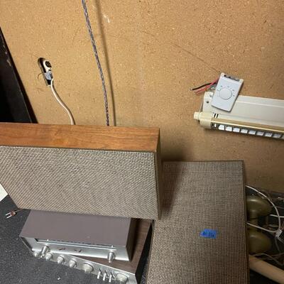 lot 336- misc. tools, electronics, exercise equipment, knife, speakers