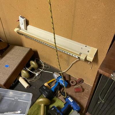 lot 336- misc. tools, electronics, exercise equipment, knife, speakers
