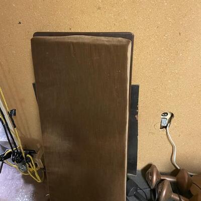 lot 336- misc. tools, electronics, exercise equipment, knife, speakers