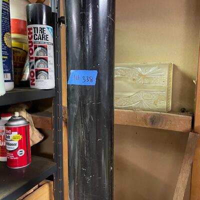 lot 338- table, shelves, all misc. tools, chemicals, etc.