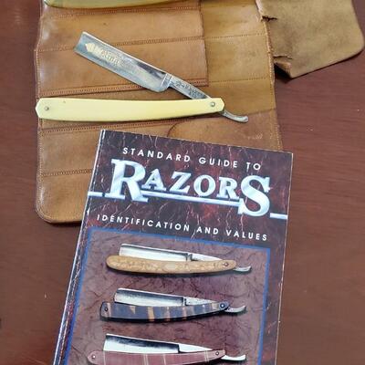#2 Set of Barber's straight edge razors & Collector's Book