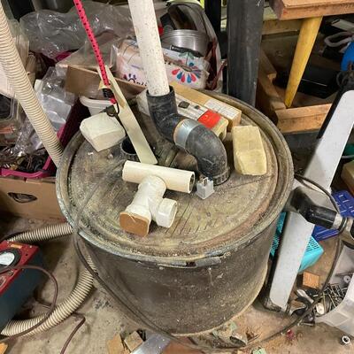 lot 341- tool bench, stools, all misc. tools and parts