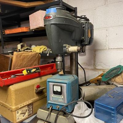 lot 342- all misc. tools/shelves/cabinet/big tools