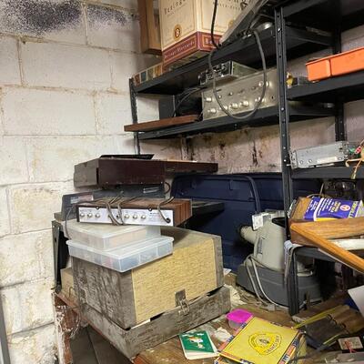 lot 342- all misc. tools/shelves/cabinet/big tools