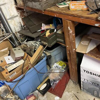 lot 342- all misc. tools/shelves/cabinet/big tools