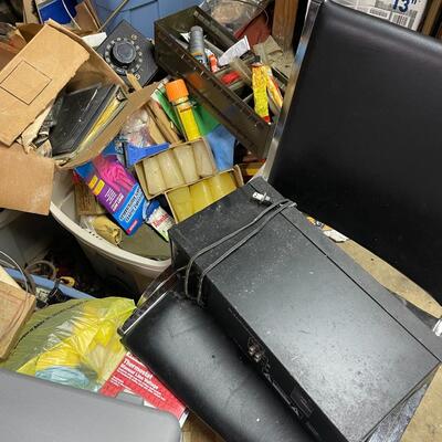 lot 343- shelves, all misc. tools and electronics