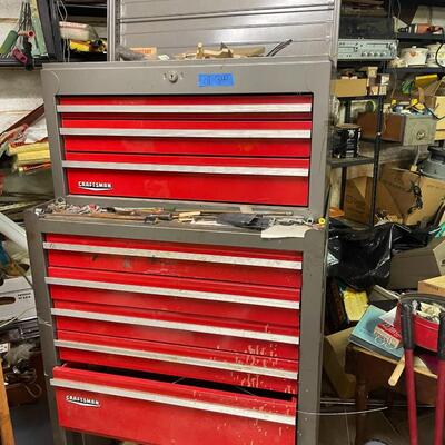 lot 344- large craftsman tool chest with contents