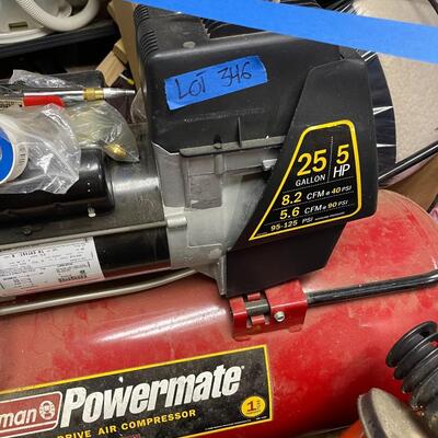 lot 346- Coleman 25 gallon air compressor