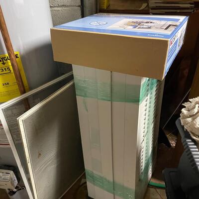 lot 347- misc. shelves with items, chemicals, tools, table, all items