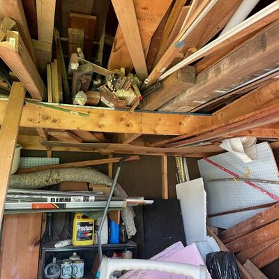 lot 348- entire contents of shed, misc. tools, etc.