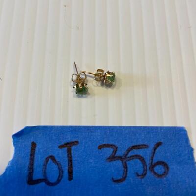 lot 356- 14K gold and peridot earrings