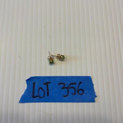 lot 356- 14K gold and peridot earrings