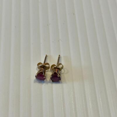 lot 360- 14K gold and ruby earrings