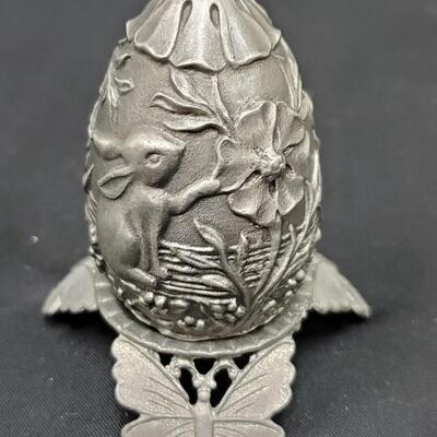 Franklin Mint Pewter Egg with Stand 