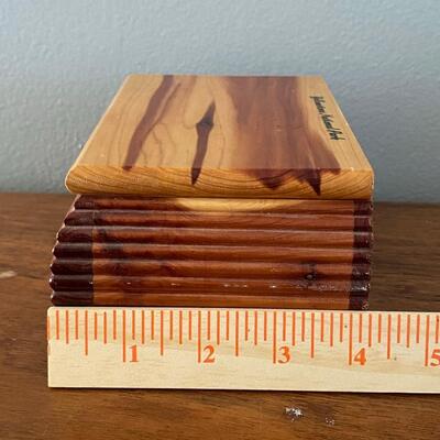 Small Lidded Wood Trinket Dresser Box Yellowstone National Park Souvenir