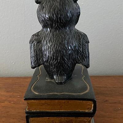 Patch NYC Black & Gold Owl on top of Books Bookend Figurine 