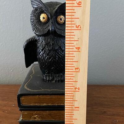 Patch NYC Black & Gold Owl on top of Books Bookend Figurine 