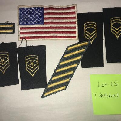 7 Military Patches USA Flag (Lot 65)