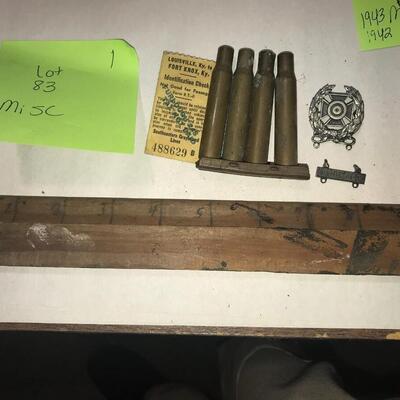 Miscellaneous Military items (Lot 83)