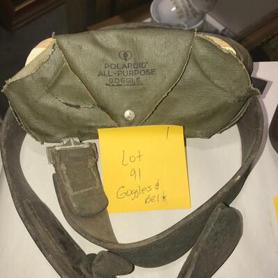 Military Polaroid  All Purpose Goggles and Belt (Lot 91)