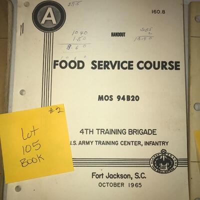 US Army Training Center Food Service Course MOS 94B20 Fort Jackson, SC October 1965 (Lot 105)