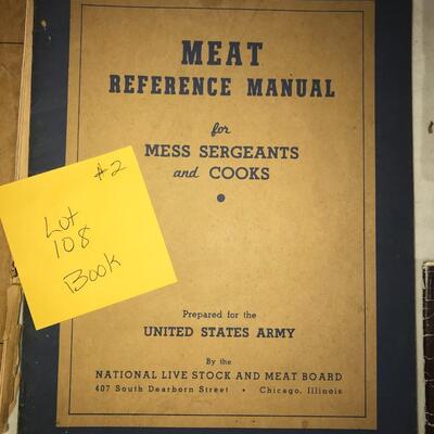Meat Reference Manual for Mess Sergeants and Cooks United States Army (Lot 108)