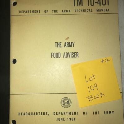 Department of the Army Technical Manual The Army Food Adviser TM 10-401 June 1964  (Lot 109)