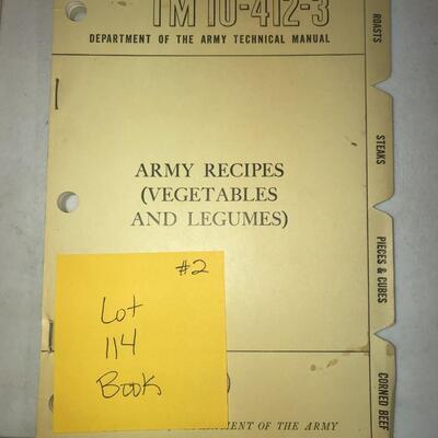 Department of the Army Technical Manual Army Recipes (Vegetables and Legumes) TM 10-412-3 Jan 1959  (Lot 114)