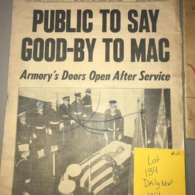 Daily News New York's Picture Newspaper Public to Say Good-By to Mac April 7, 1964 (Lot 134)